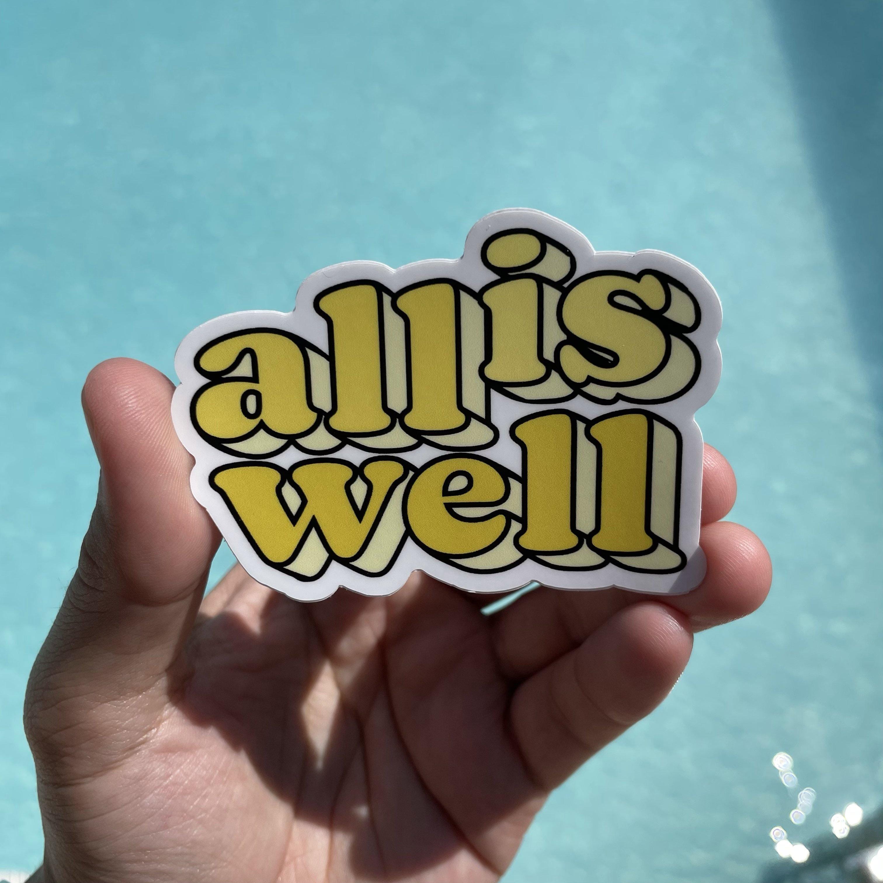  All is Well Yellow Aesthetic Sticker、mySite、elrpsem3k