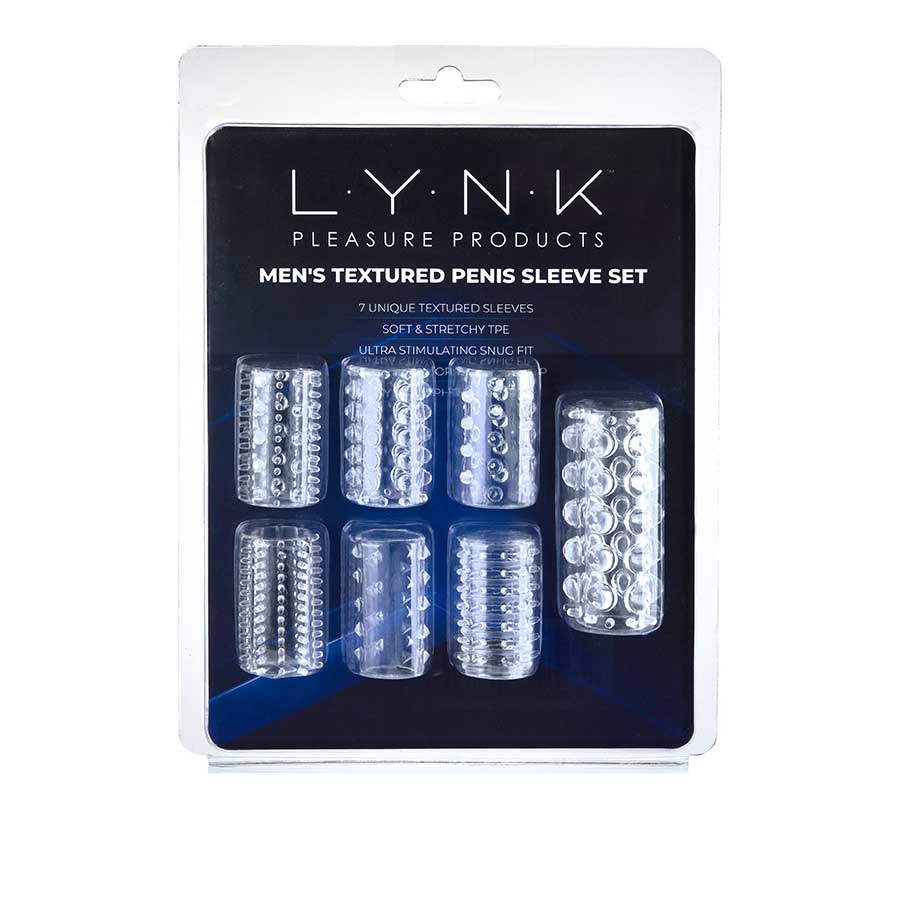 7x Girth Enhancer Textured Penis Sleeve Set by Lynk Pleasure | Clear、mySite、bottomscart