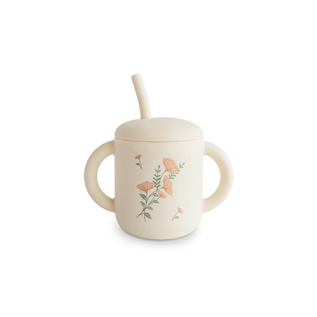  Mushie Training Cup + Straw - Pink Flowers、mySite、merchandisen
