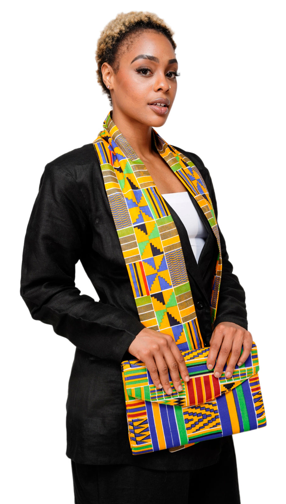 Dupsie's Akannipa Kente African Print Stole/Sash DP4075S、mySite、solidvoid