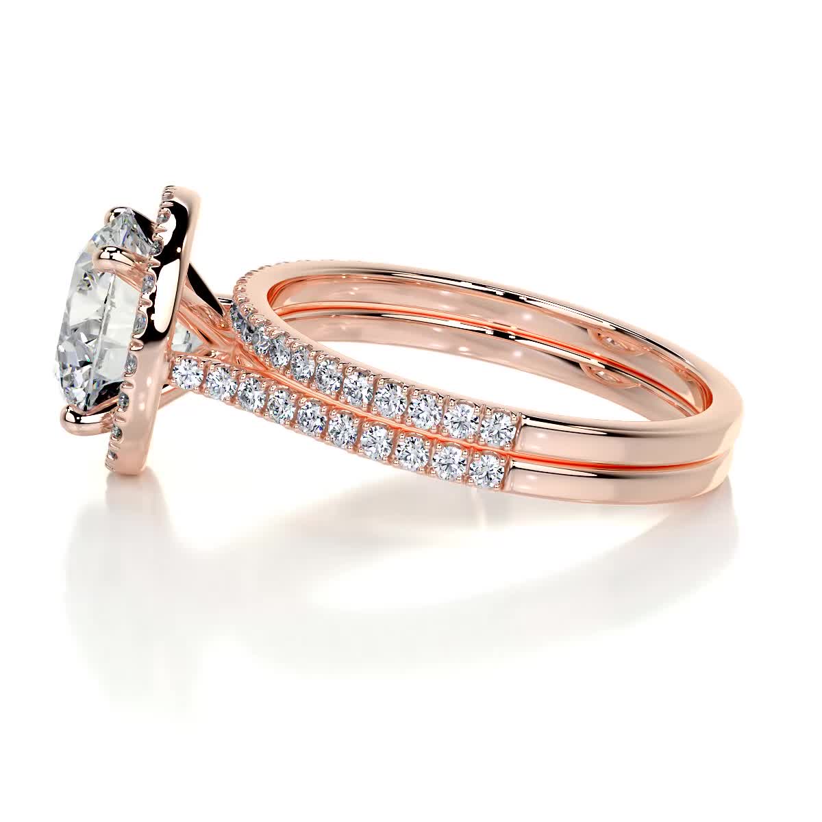 Layla Lab Grown Diamond Bridal Set - 14K Rose Gold、mySite、hinf8tx79