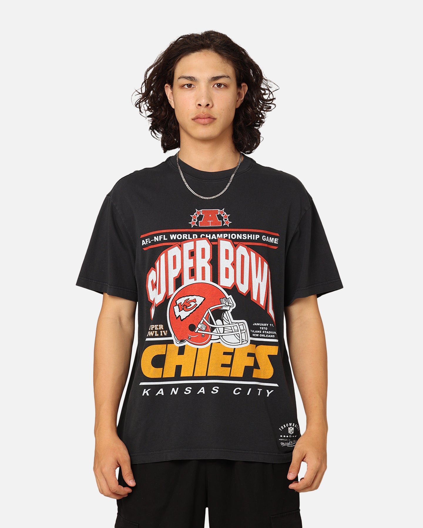 Mitchell & Ness Kansas City Chiefs '70s Super Bowl T-Shirt Faded Black、mySite、zt4zffjzw
