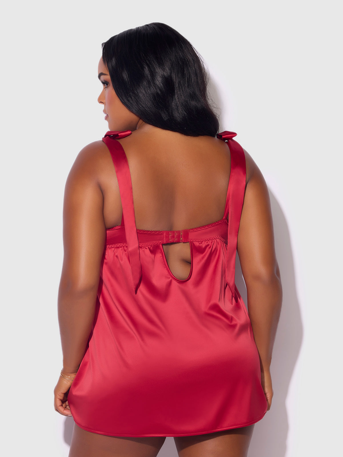 Melrose Satin & Embroidered Lace Underwire Babydoll Set、mySite、bengalsvssteelers