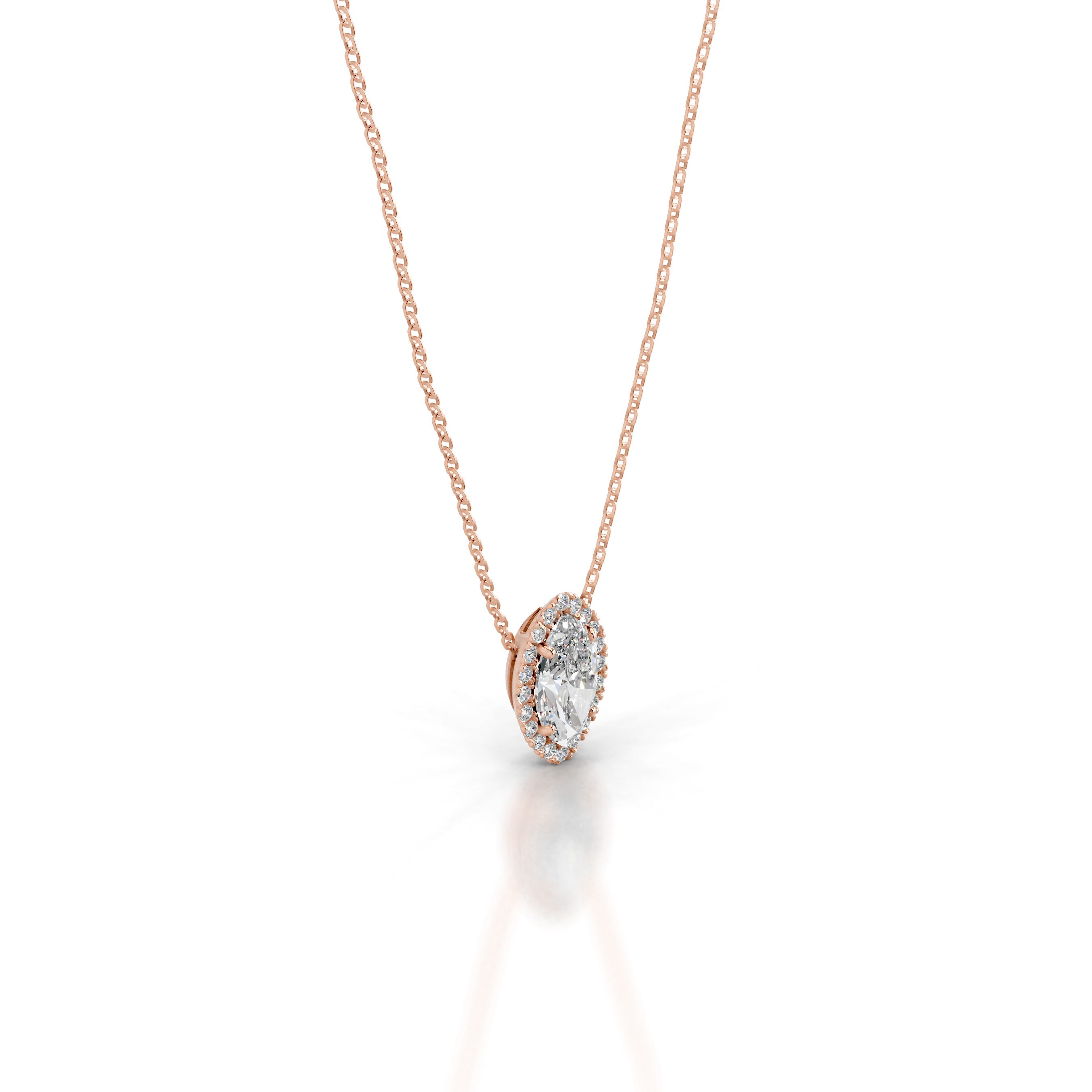 Manon Diamond Halo Pendant - 14K Rose Gold、mySite、hinf8tx79