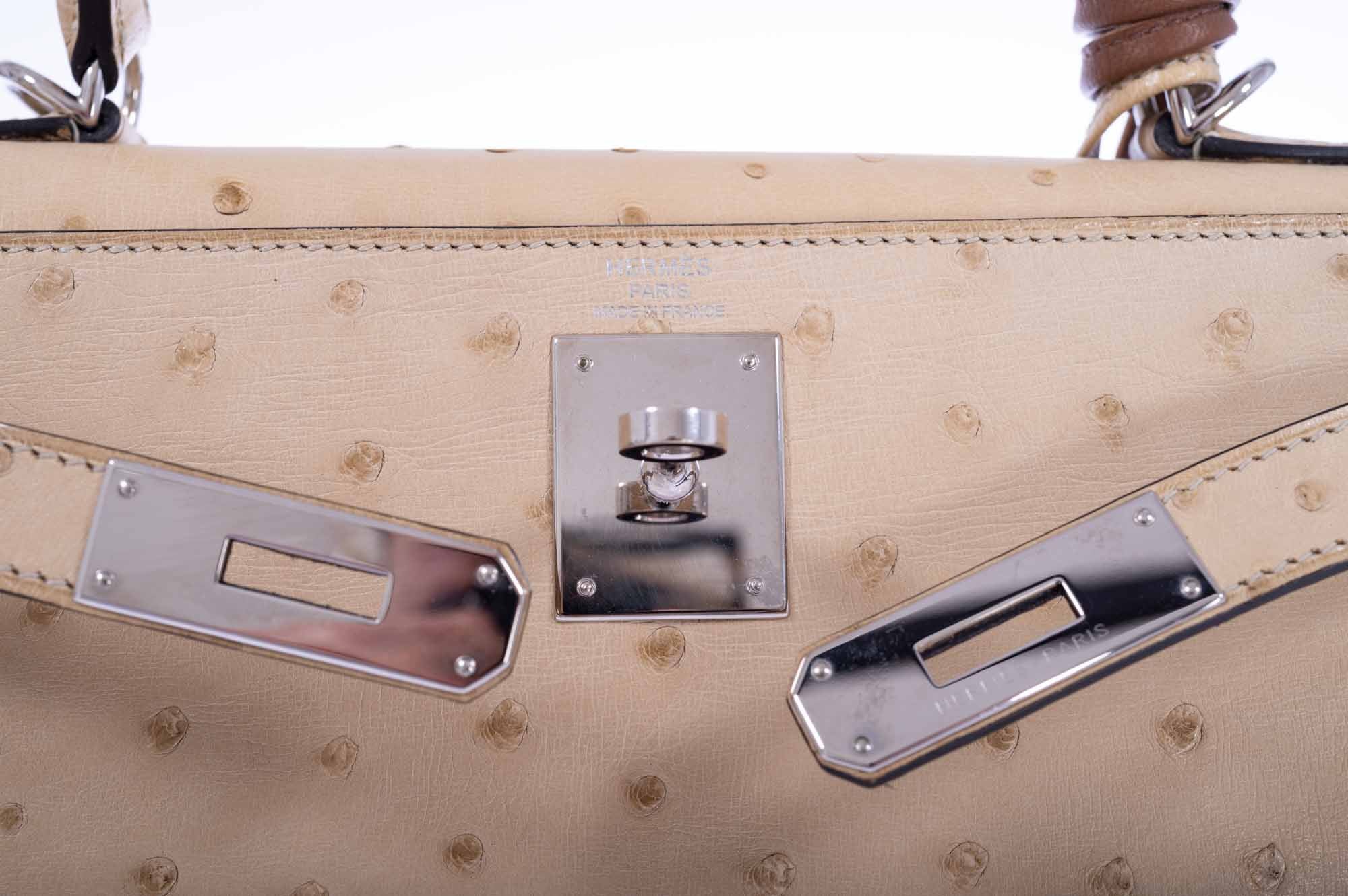 Hermès Kelly 28 Sellier Parchemin Ostrich Palladium Hardware、mySite、garminoutage.com