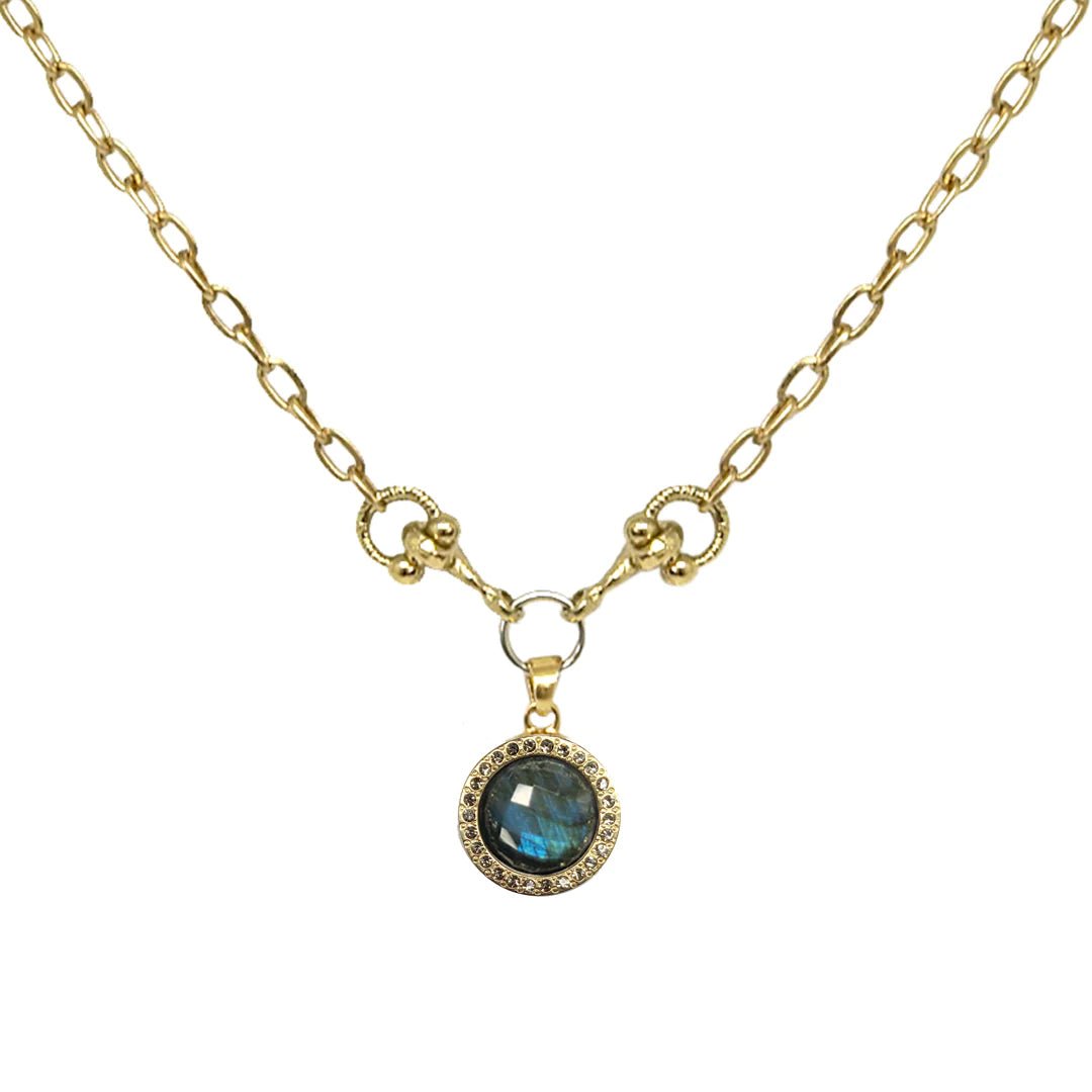  Gold Mini Labradorite & Horsebit Necklace、mySite、elrpsem3k