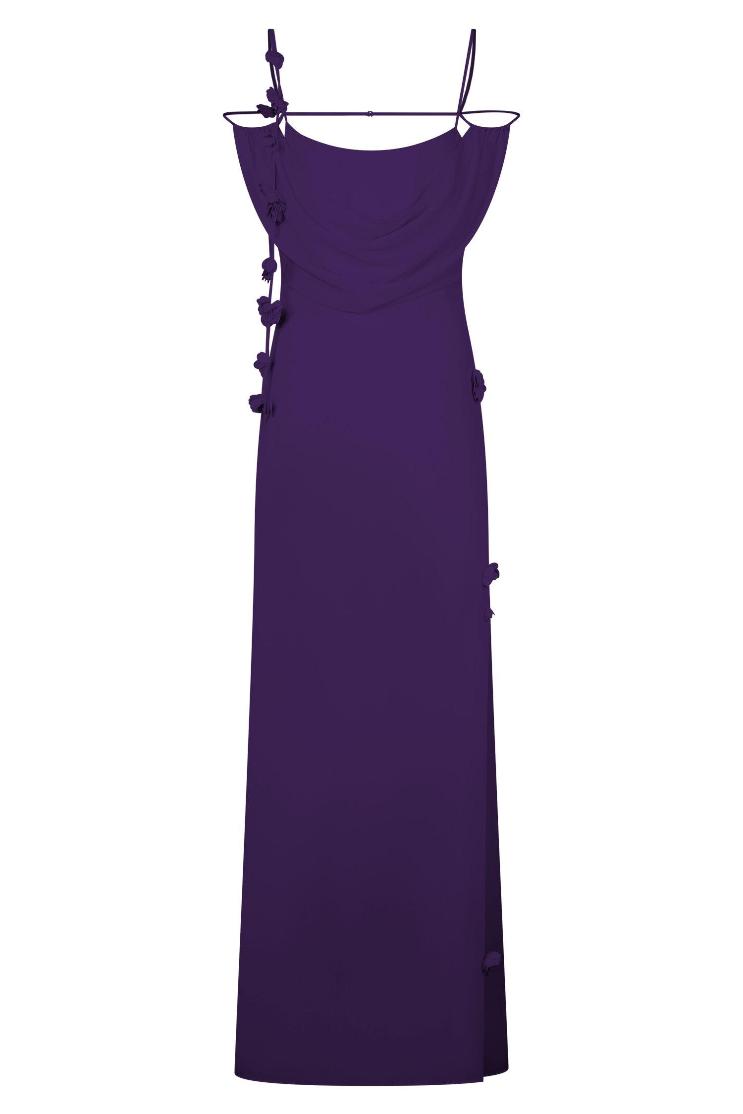 Rosalie Floral Chiffon Maxi Dress - Purple、mySite、solidvoid