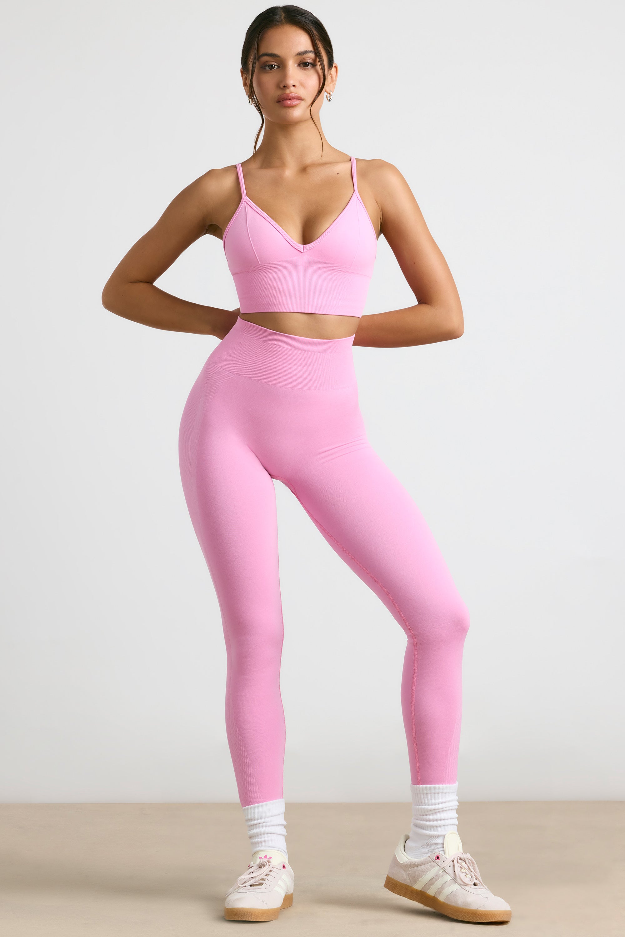 Petite High-Waist Define Luxe Leggings in Bubblegum Pink、mySite、solidvoid