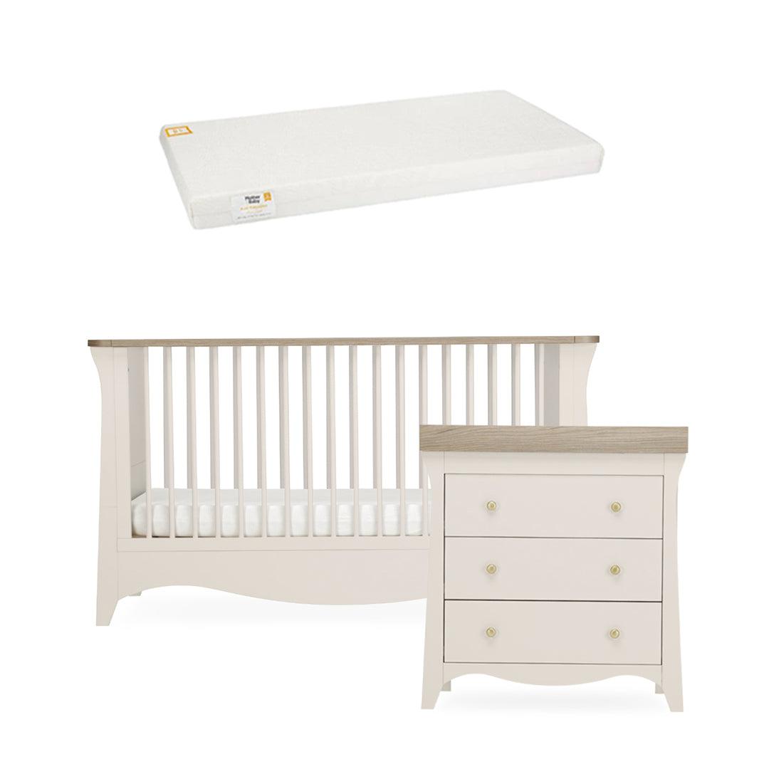  CuddleCo Clara 2 Piece Set 3-Drawer Dresser + Cot Bed - Cashmere、mySite、merchandisen