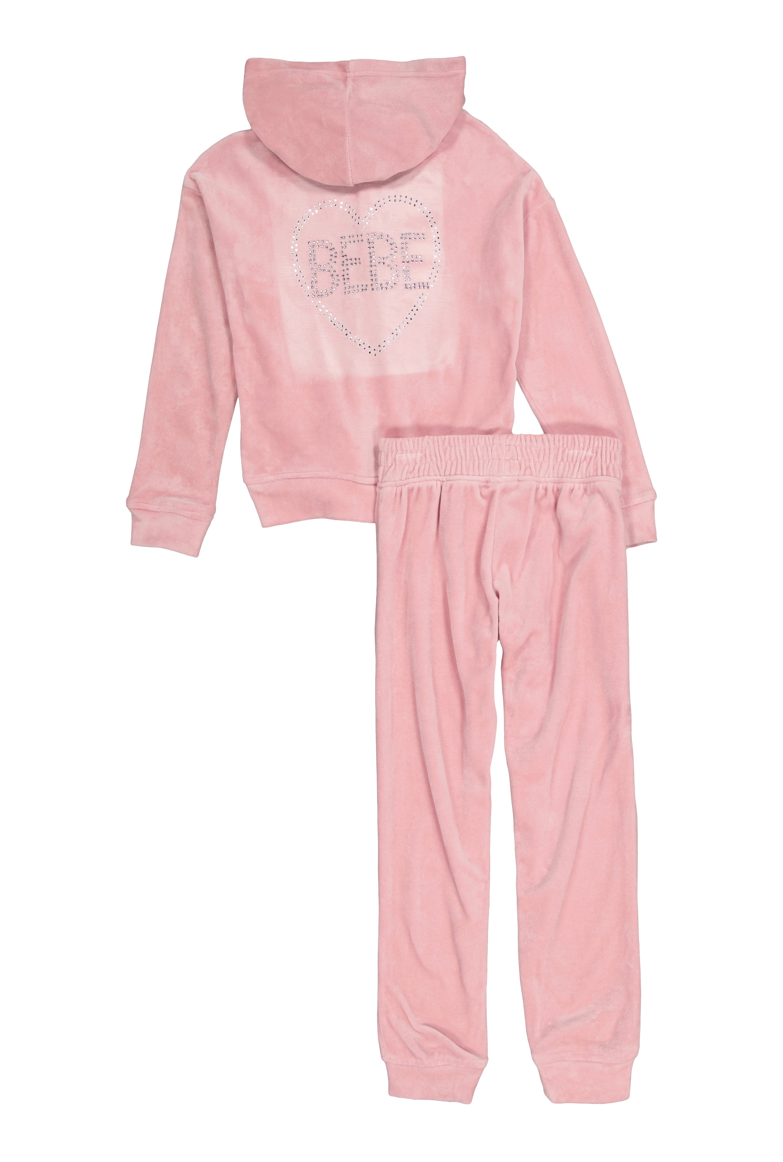 Girls Bebe Rhinestone Logo Zip Front Hoodie and Joggers、mySite、camillekostekn