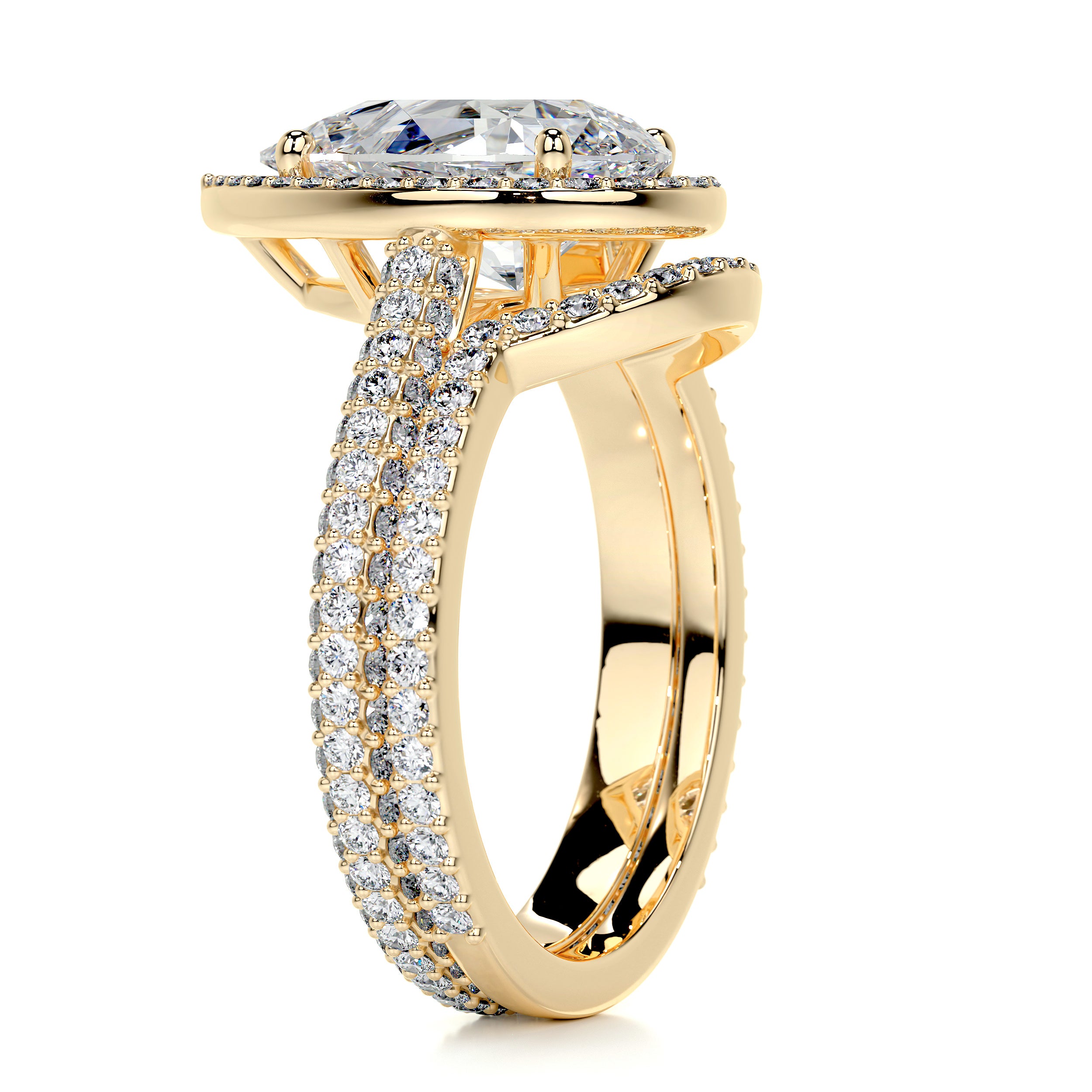Maggie Moissanite & Diamonds Bridal Set -18K Yellow Gold、mySite、hinf8tx79
