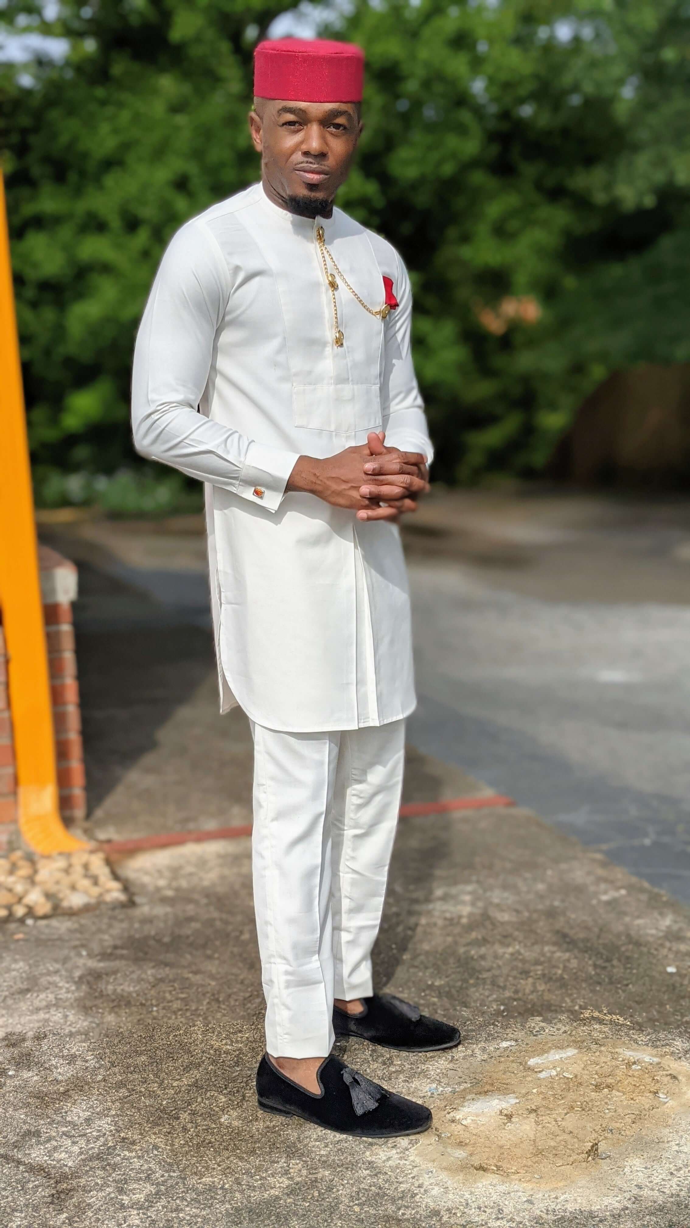 Baamu Ivory African Senator Sunmo Top and Pants-DPXTM506、mySite、solidvoid