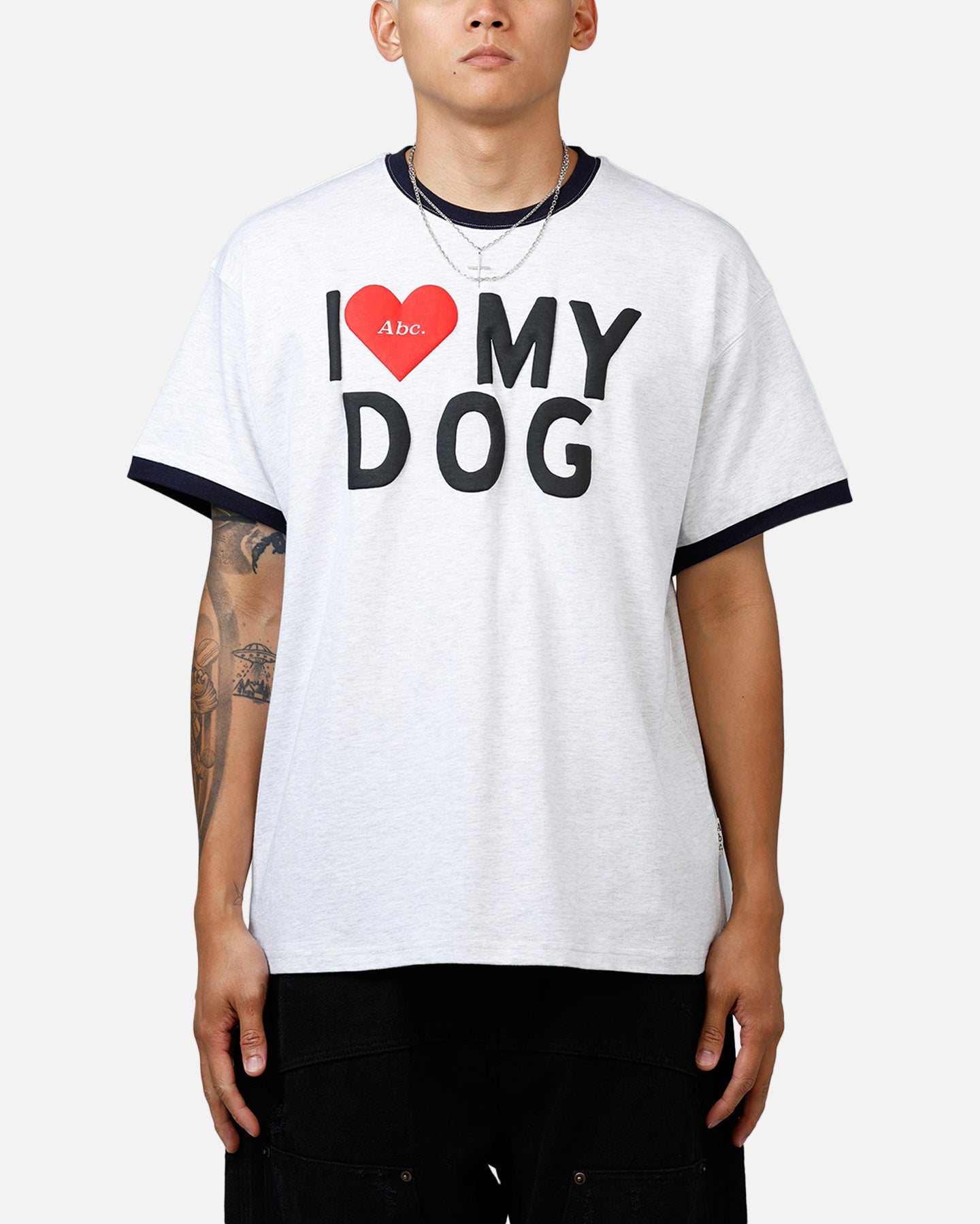 AB I Love My Dog Ring T-Shirt Heather Grey、mySite、zt4zffjzw