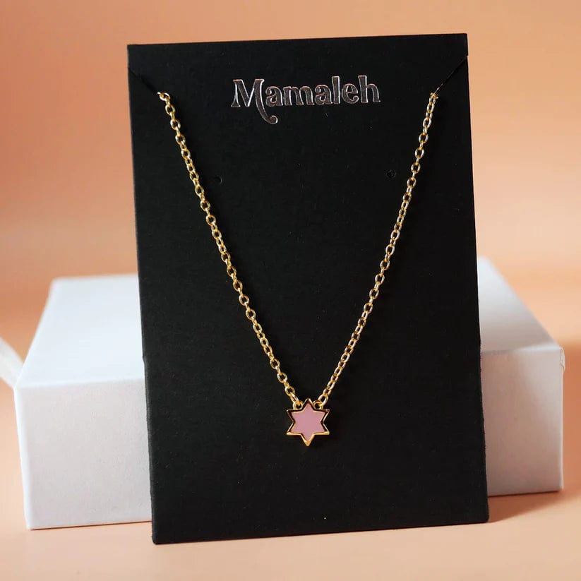 Star of David Necklace - Pink on Gold、mySite、topwebapps