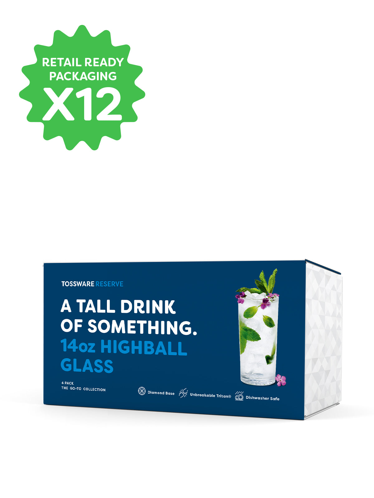 RESERVE 14oz Highball Tritan Copolyester Glass - Bulk、mySite、camillekostekn