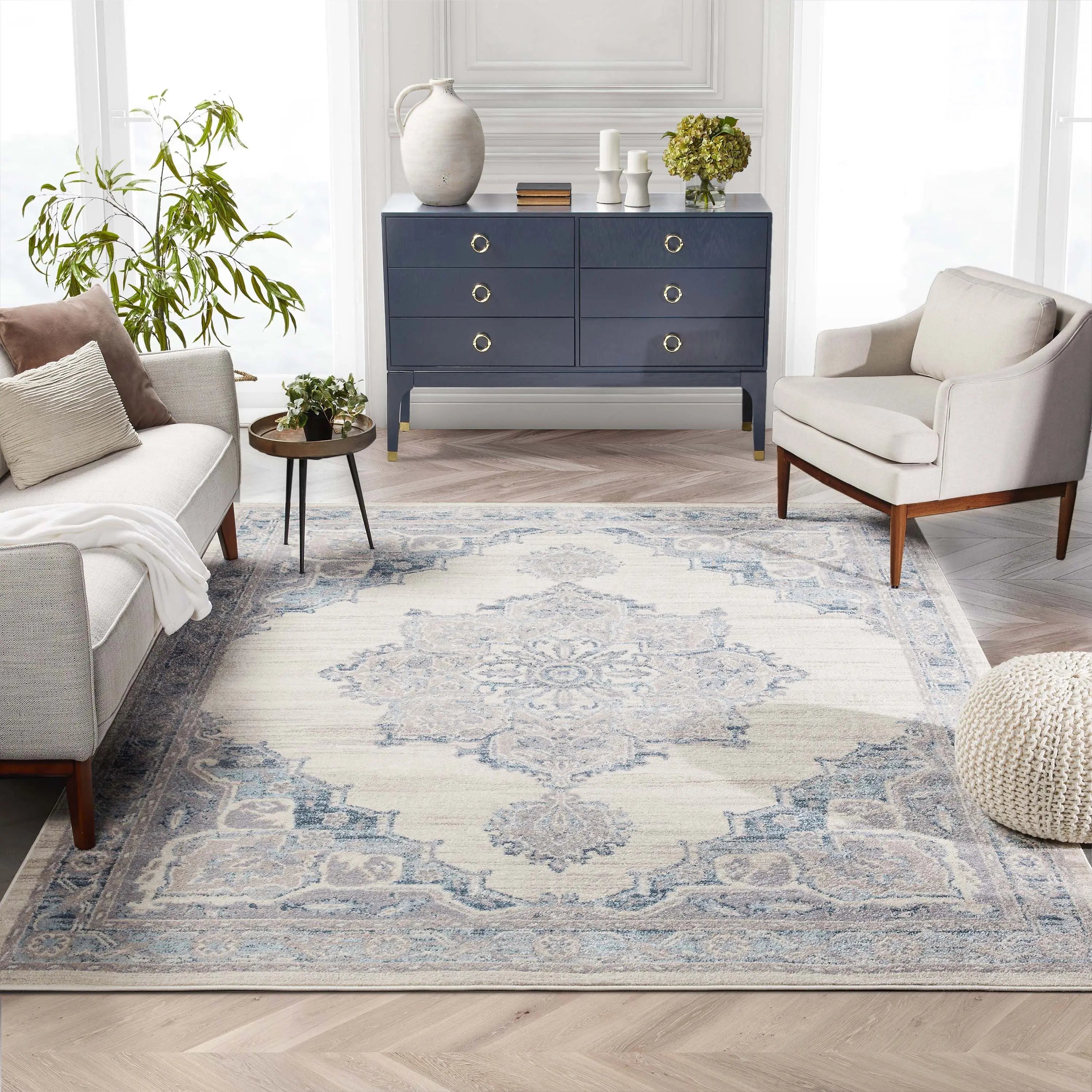 Branna Vintage Persian Blue Rug、mySite、gigharbornorthrealestate