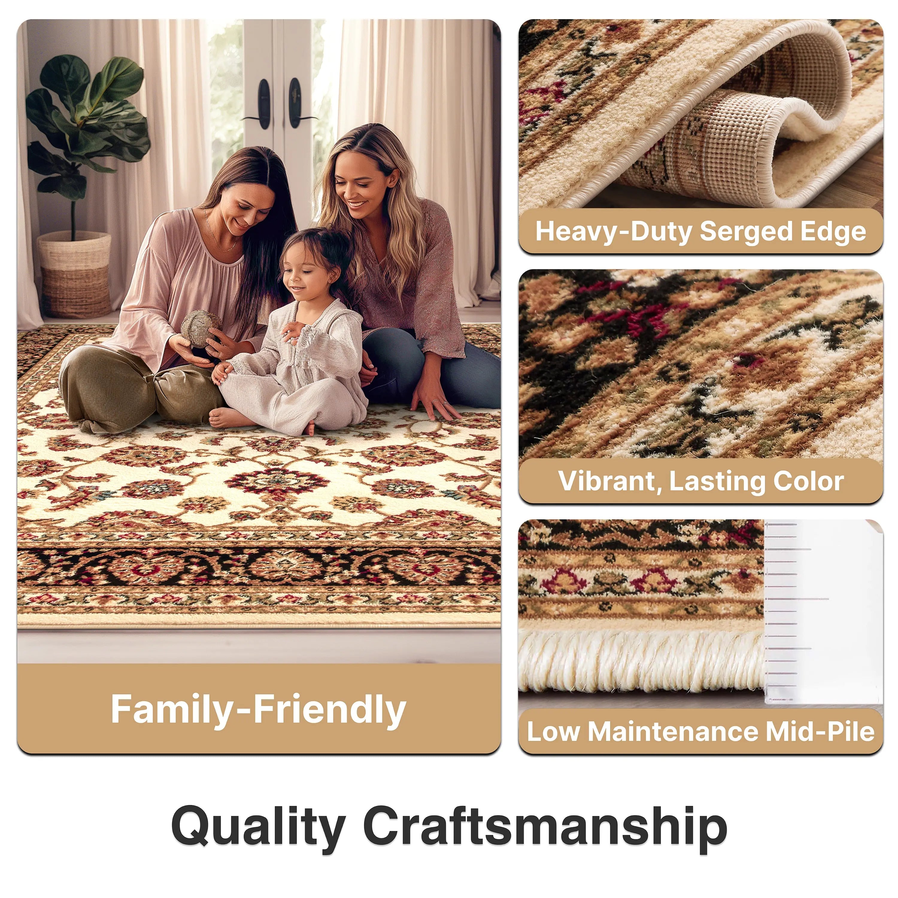 Sarouk Ivory Traditional Rug、mySite、gigharbornorthrealestate