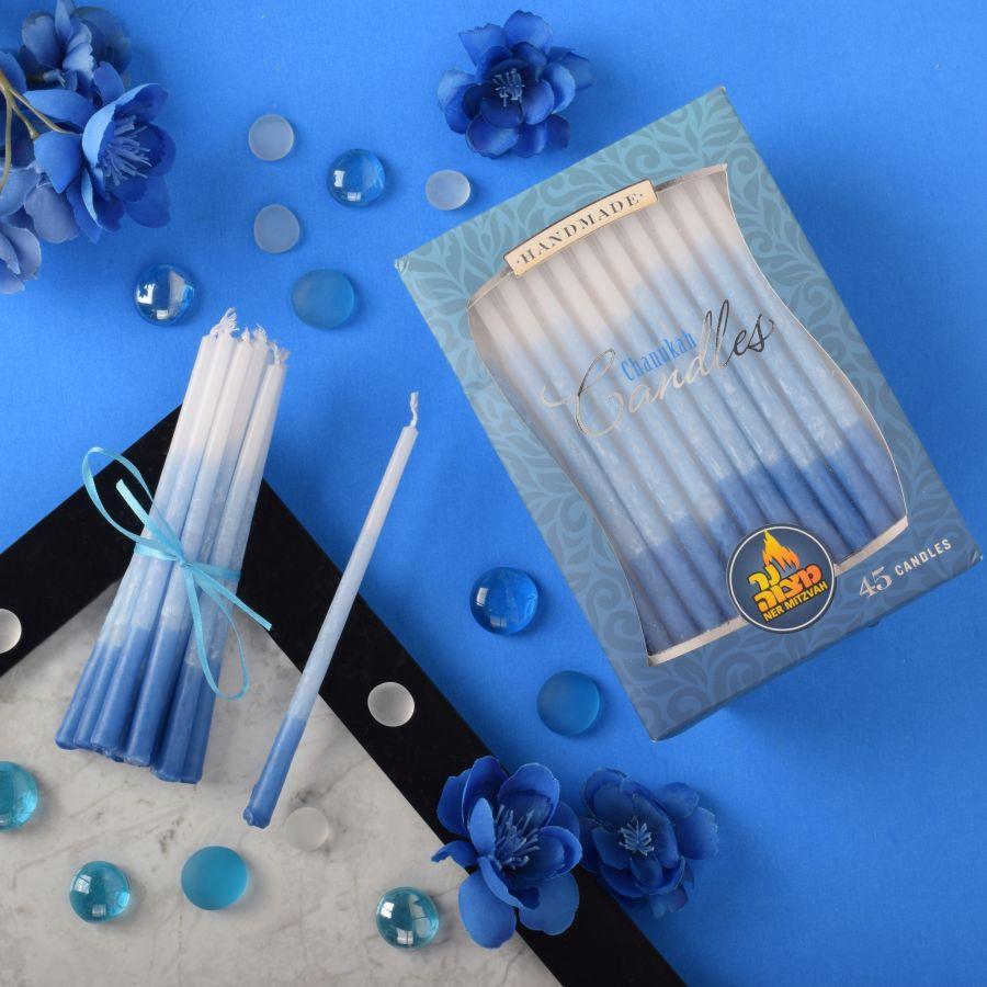 Blue Ombre and White Hanukkah Candles、mySite、topwebapps