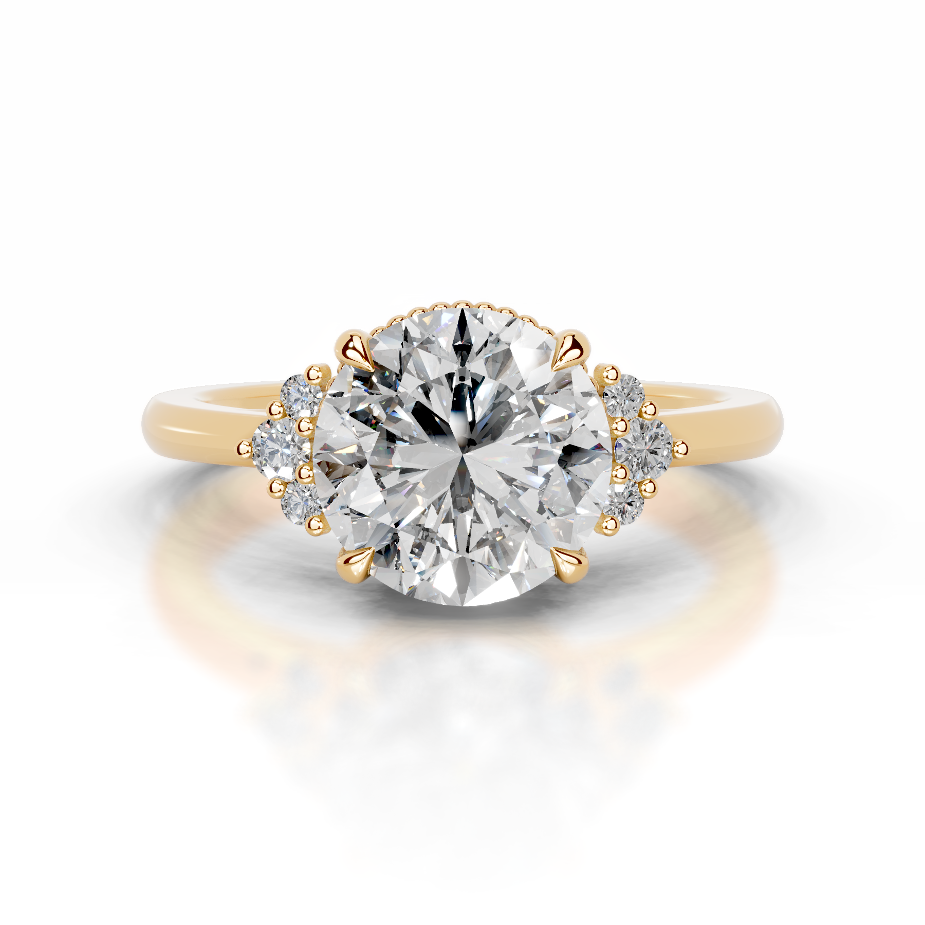Natasha Diamond Engagement Ring (2.10 Carat) -18K Yellow Gold、mySite、hinf8tx79