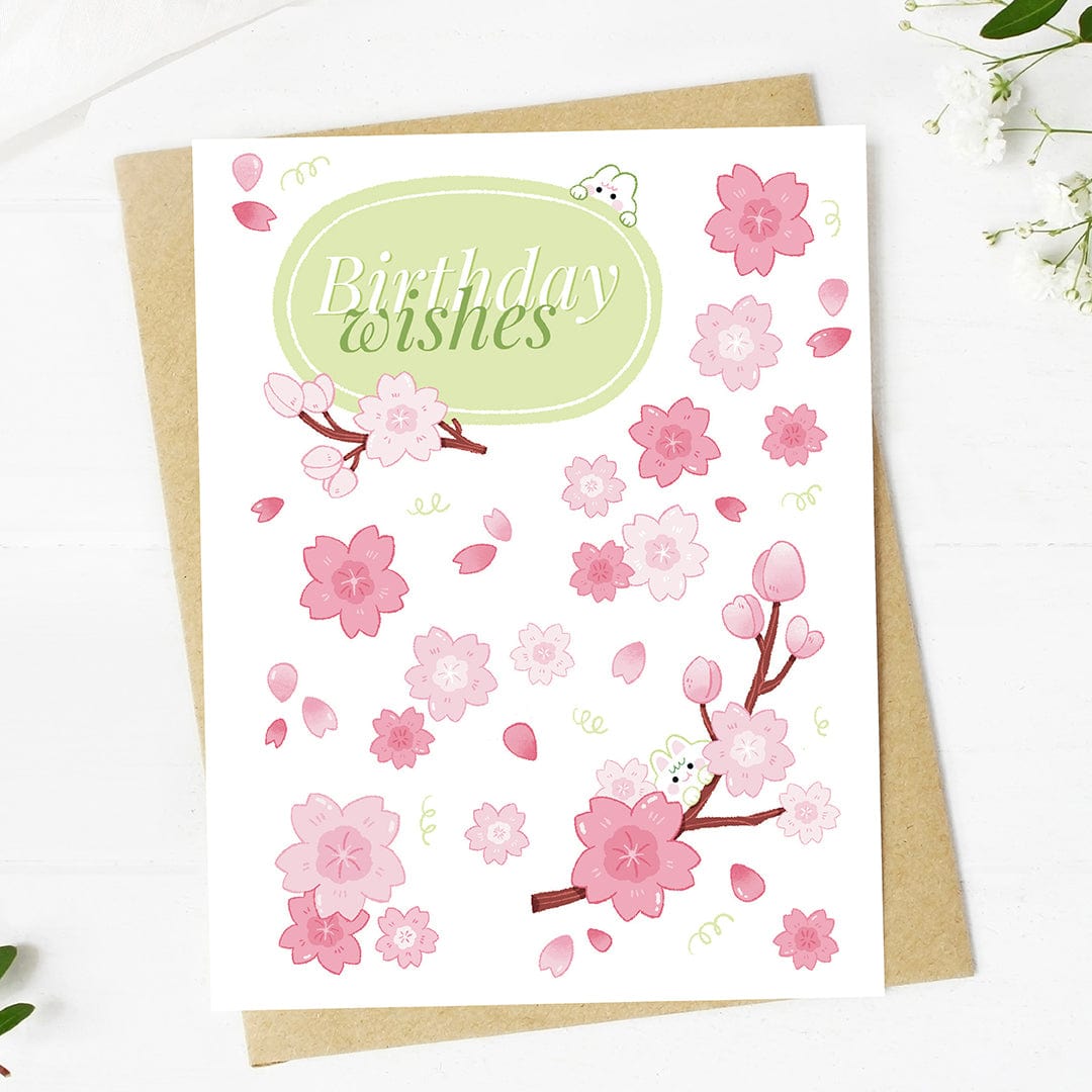  Birthday wishes Cute Cherry Blossom Pattern Card、mySite、elrpsem3k