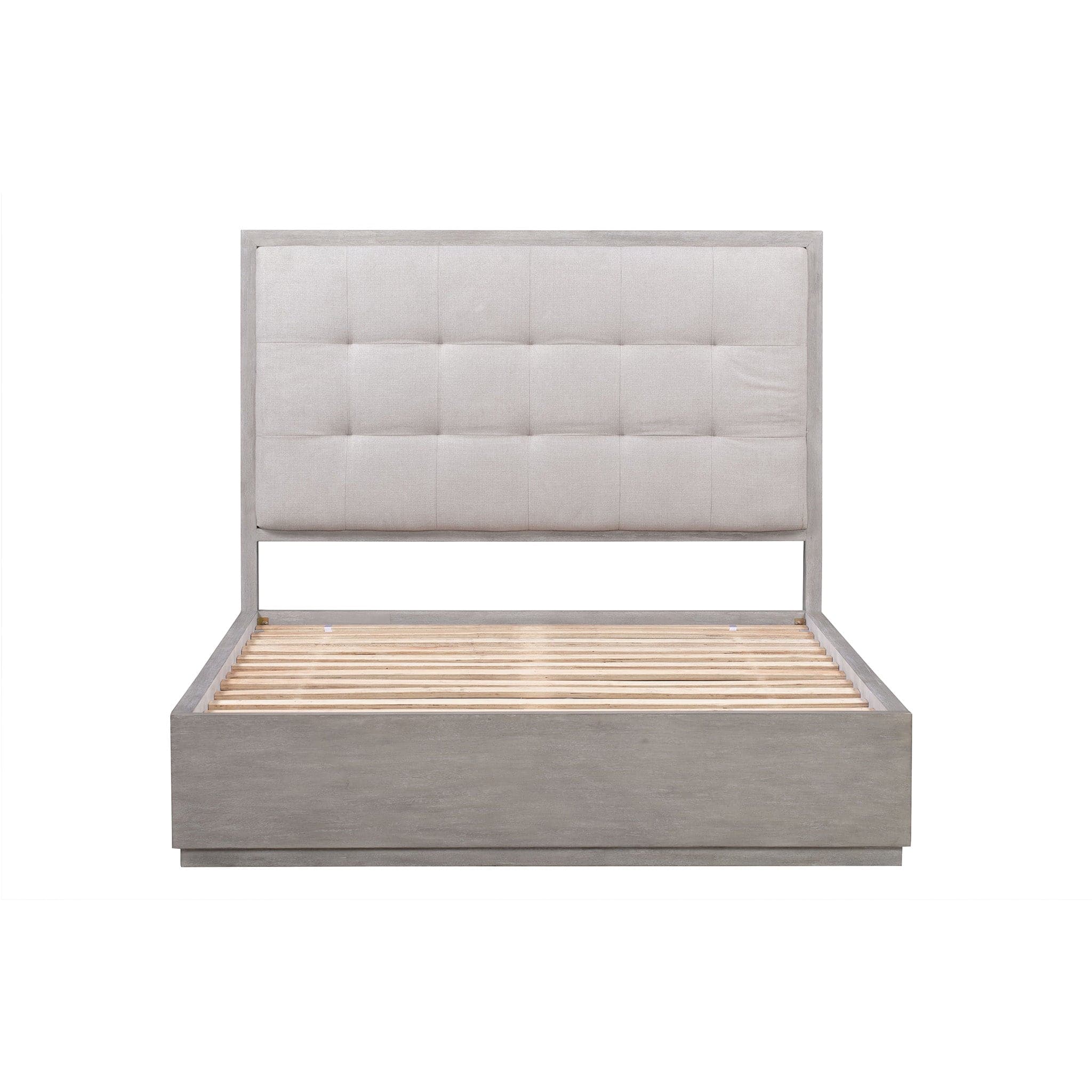 Oxford Upholstered Platform Storage Bed with Footboard Storage、mySite、neckold