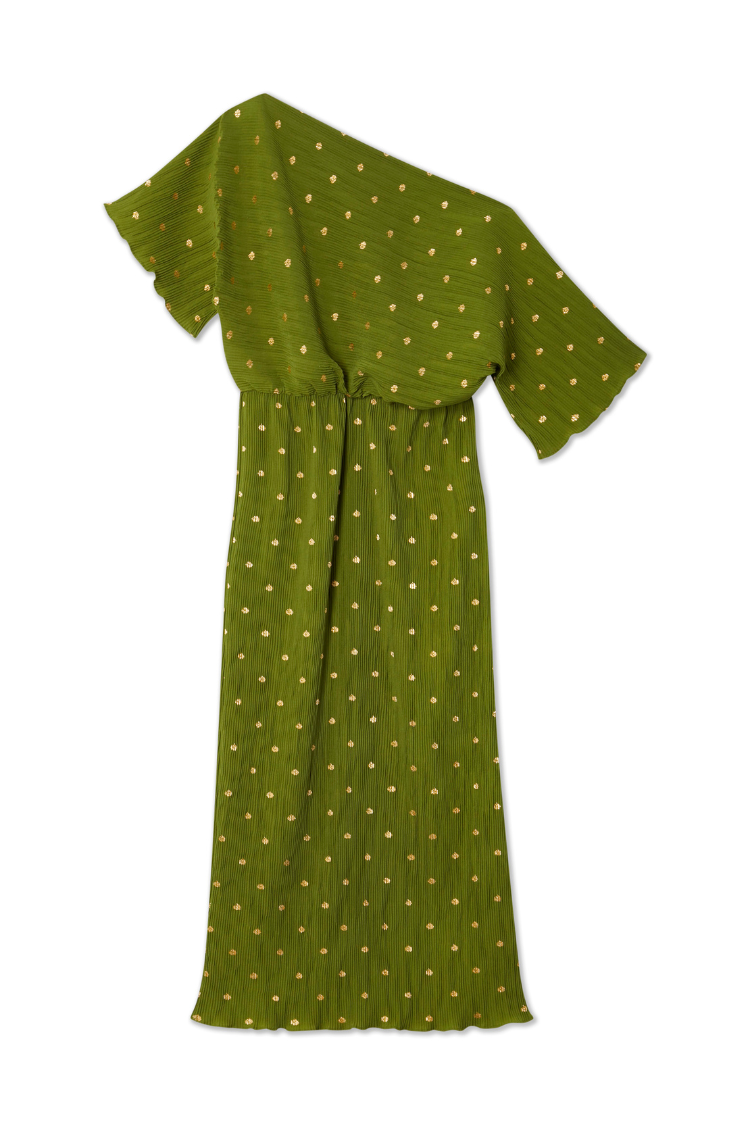 Khaki Plisse Tilly Dress Petite、mySite、solidvoid