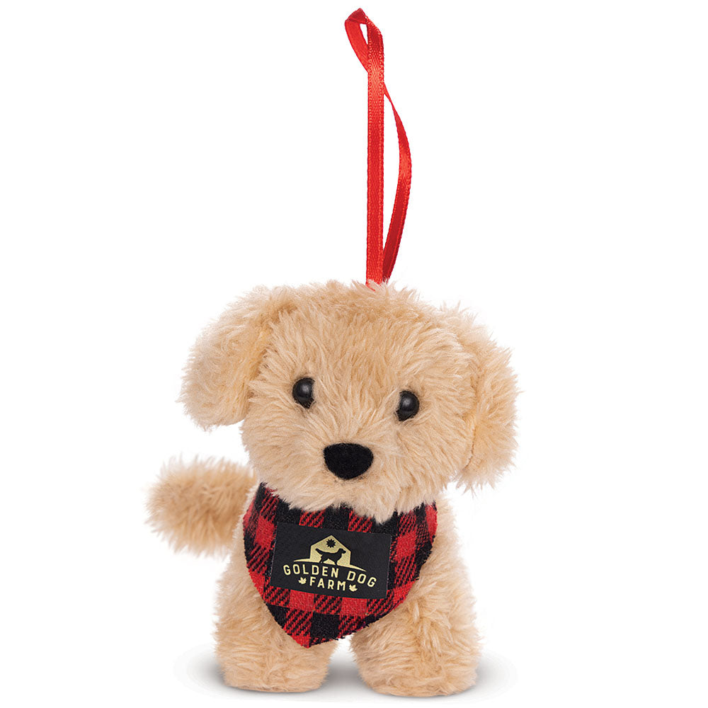 3 In. Golden Dog Farm Christmas Ornament、mySite、pszhyizbm
