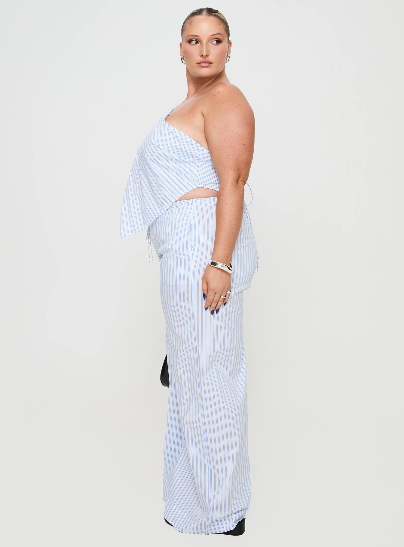 Collied Low Rise Pants Blue / White Stripe Curve、mySite、solidvoid