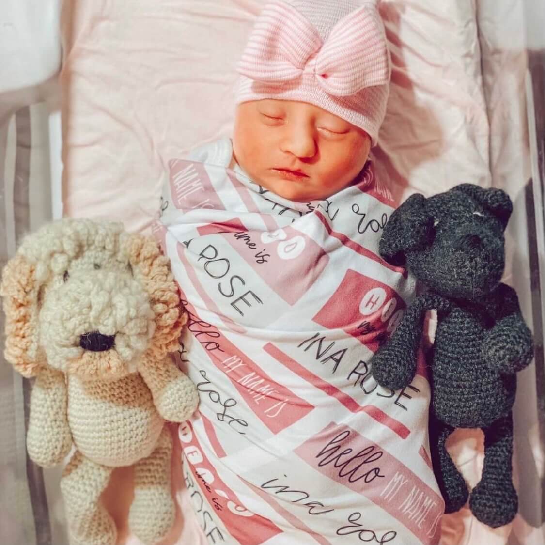  Hello My Name Is Personalized Swaddle Blanket PINKS、mySite、layawaytickets