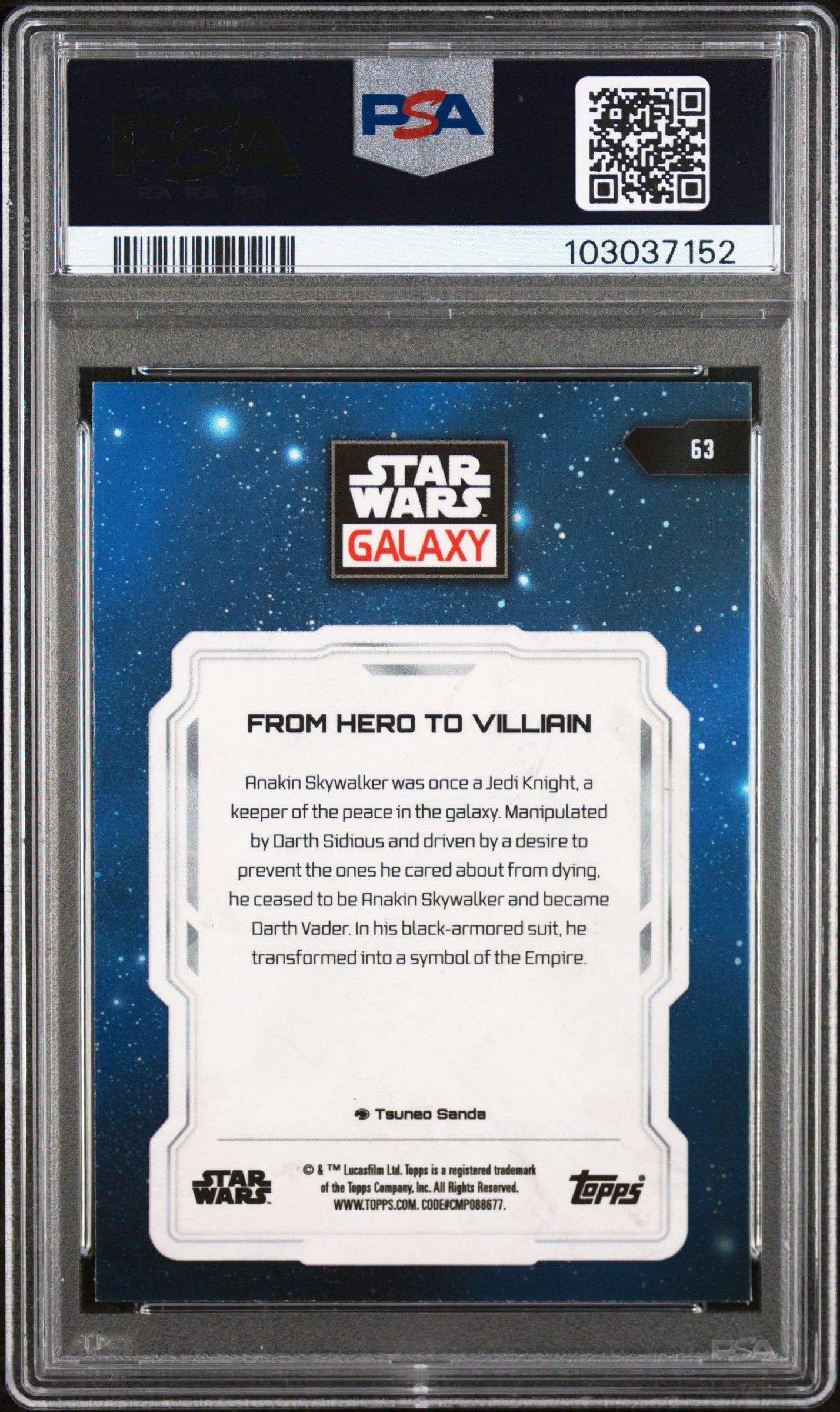 From Hero To Villain #63 Mini Diamond PSA 9 Topps Chrome Star Wars Galaxy 2024、mySite、waistdrama