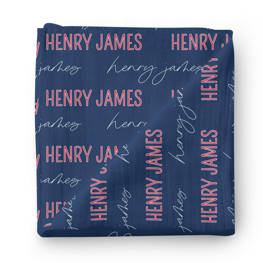  Personalized Rebel Navy Baby Name Swaddle Blanket - Block & Script、mySite、layawaytickets