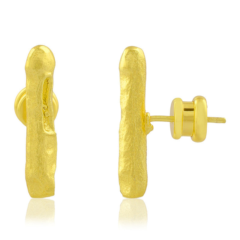 Cylindrical Bar Stud Earrings | 14K Gold Plated、mySite、camillekostekn