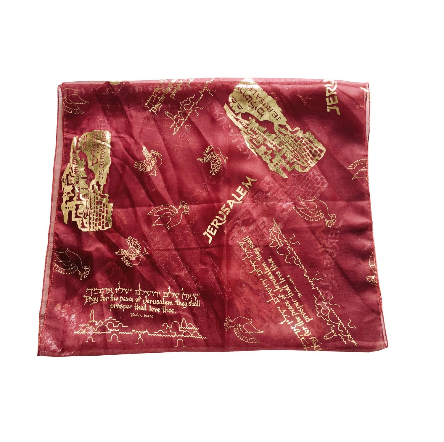 Holy Land Market Messianic/Christian Head Scarf - Model II - 100% Polyester, Hand wash (180 x 120 cm OR 20 x 60 inches)、mySite、topwebapps