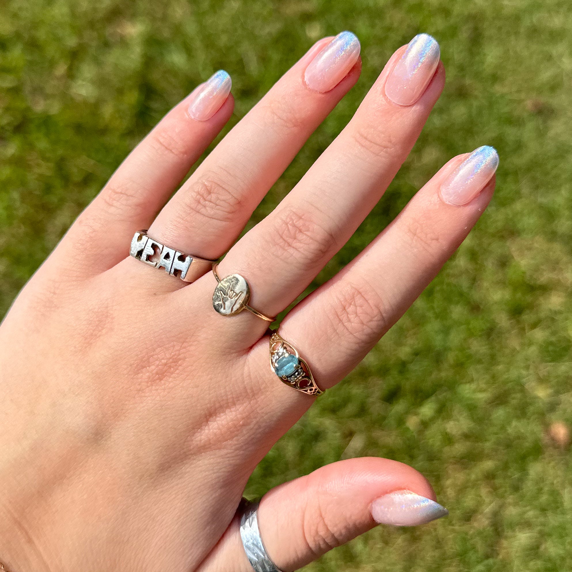 Holographic Gradient - Press-On | Short | Round、mySite、solidvoid