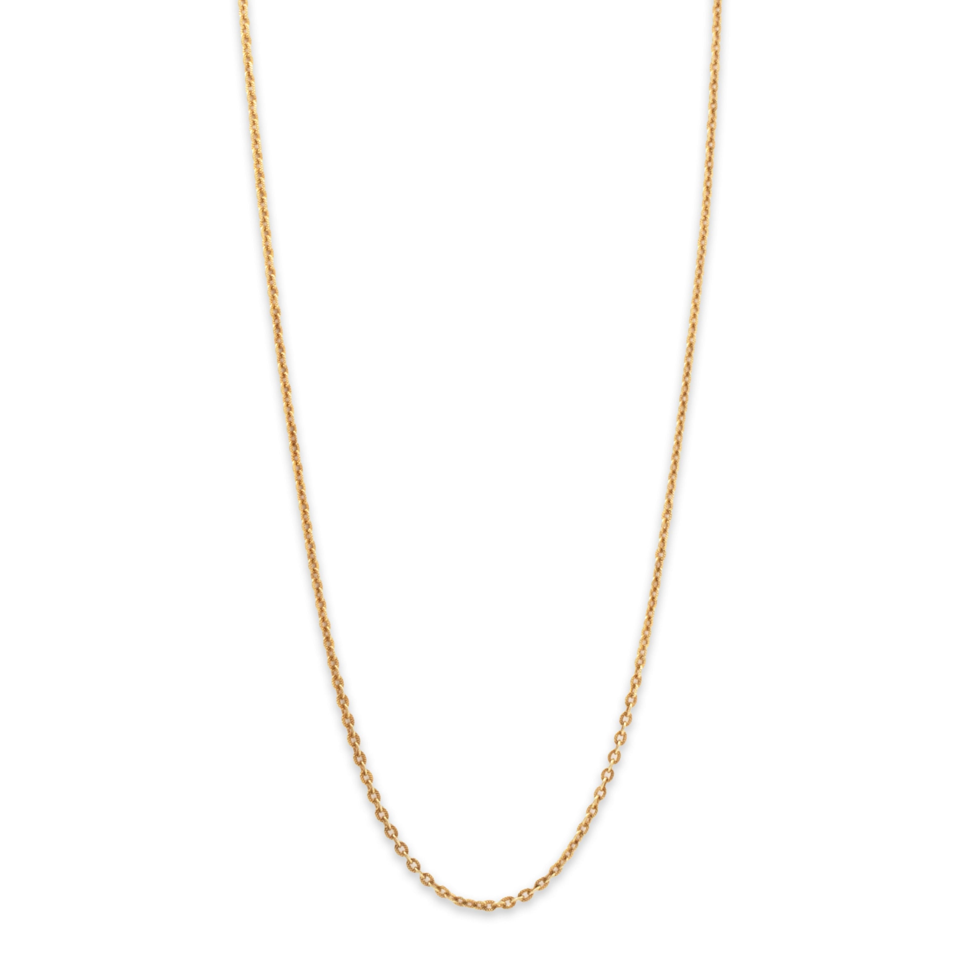 Vintage Long Italian 14k Yellow Gold Textured Links Necklace 26、mySite、hinf8tx79