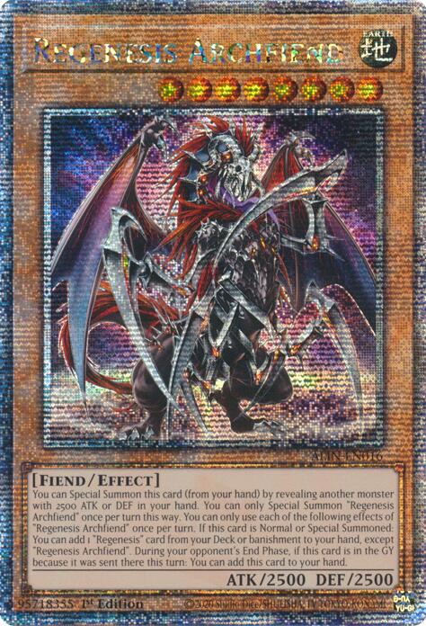 Regenesis Archfiend ALIN-EN016 Quarter Century Secret Rare、mySite、waistdrama