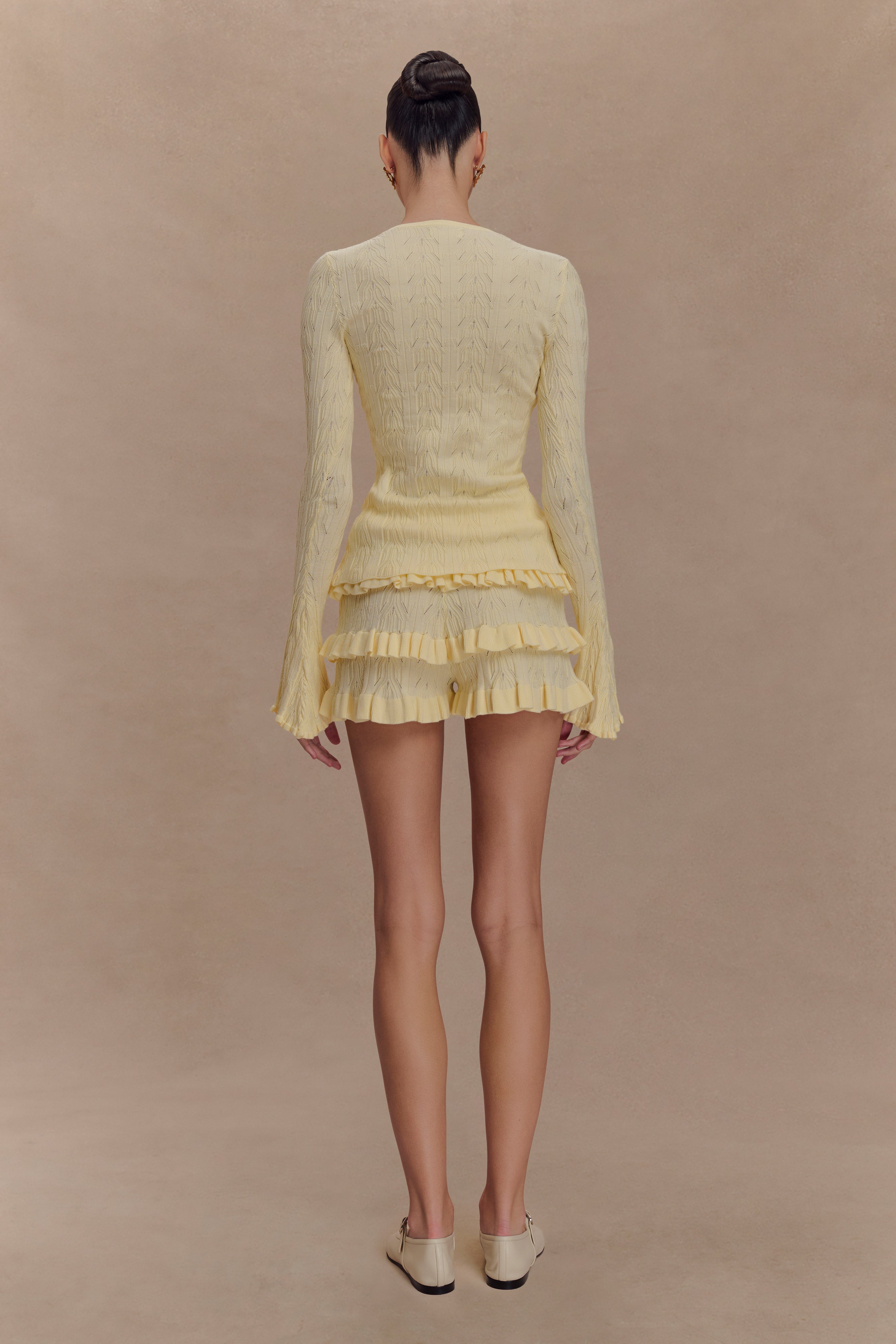 Amy Pointelle Knit Frill Bloomers - Lemon、mySite、solidvoid