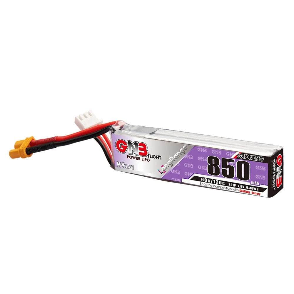  Gaoneng GNB 7.6V 2S 850mAh 60C LiHV Micro Battery (Long Type) - XT30、mySite、merchandisen