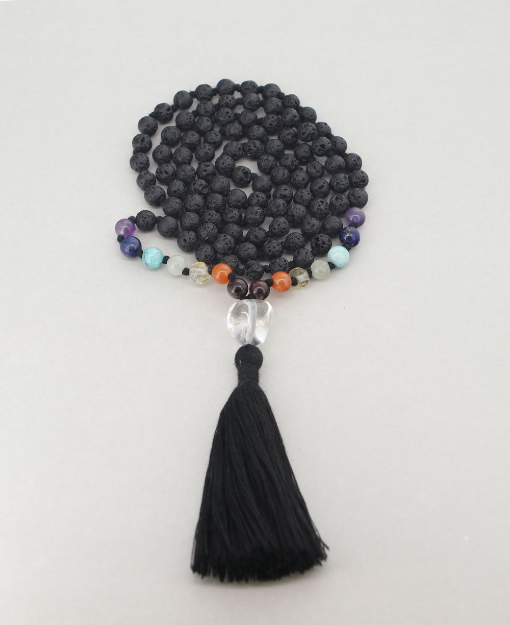 Seven Chakras Lava Beads Meditation Japa Mala、mySite、topwebapps