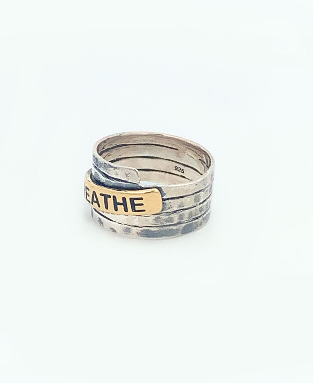 Sterling Silver Hammered Finish Breathe Ring、mySite、topwebapps