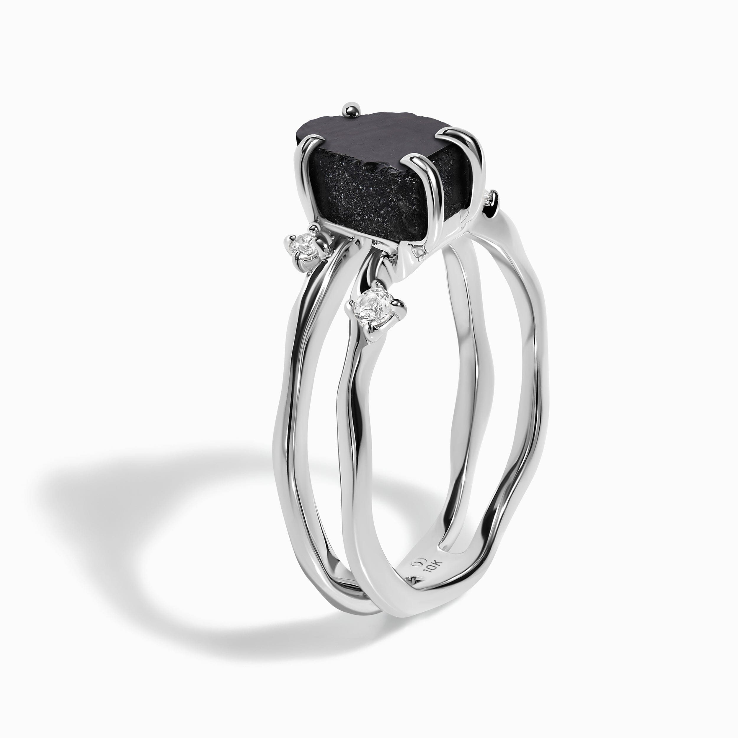 Raw Crystal Ring - Flow Black Obsidian、mySite、hinf8tx79