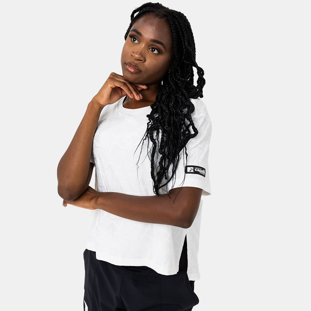 MTV WOMEN'S PUSH IT JACQUARD BOXY TEE