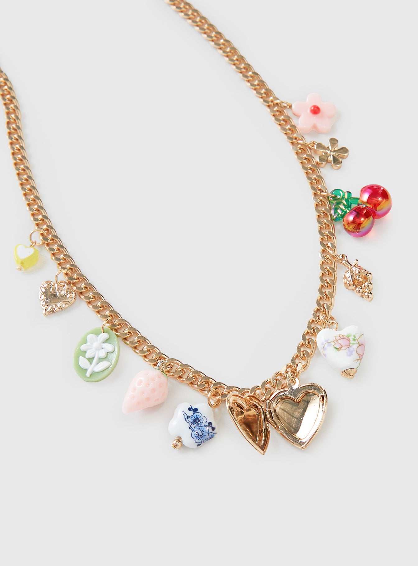 Get Closer Charm Necklace Gold、mySite、solidvoid