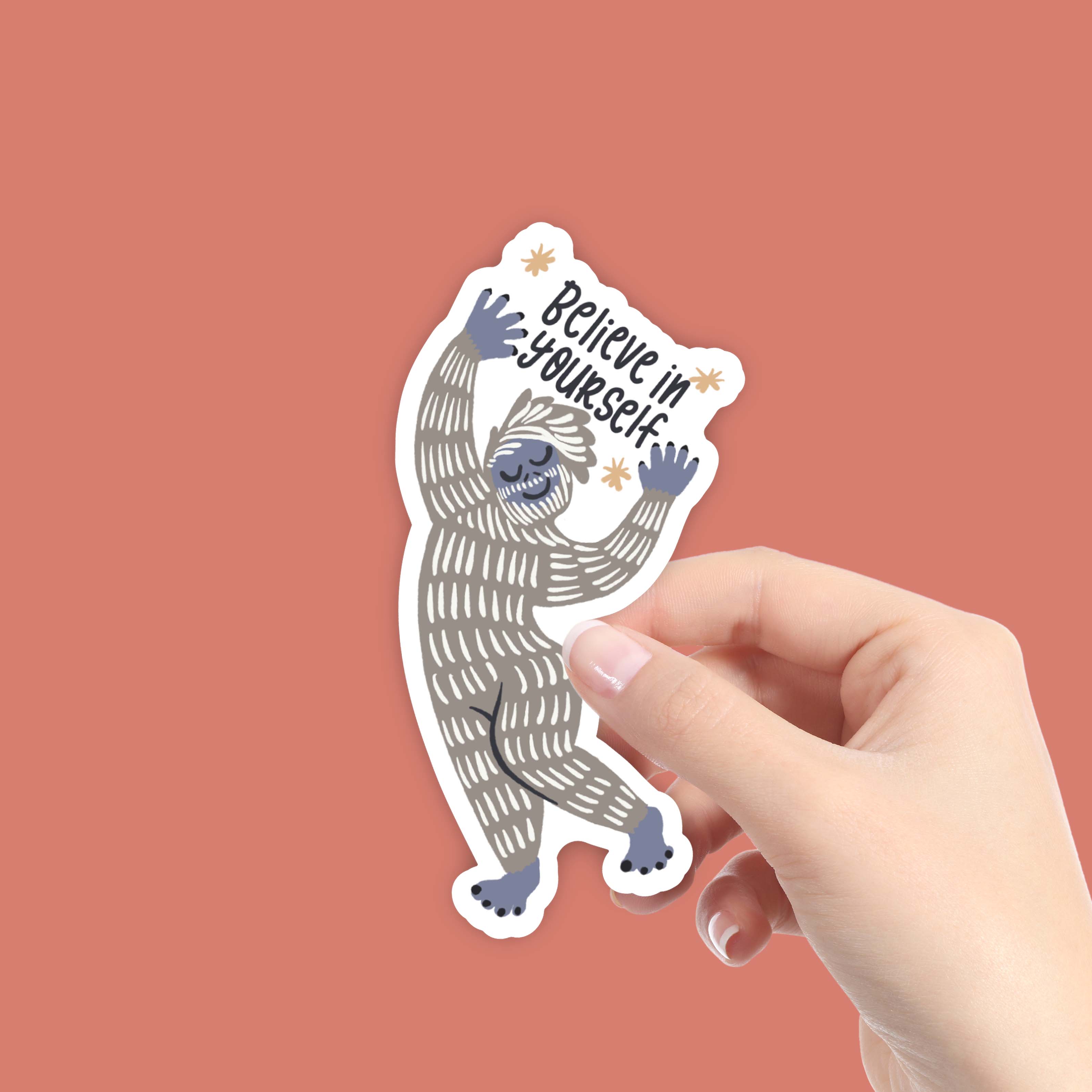  Believe In Yourself Yeti Winter Sticker、mySite、elrpsem3k