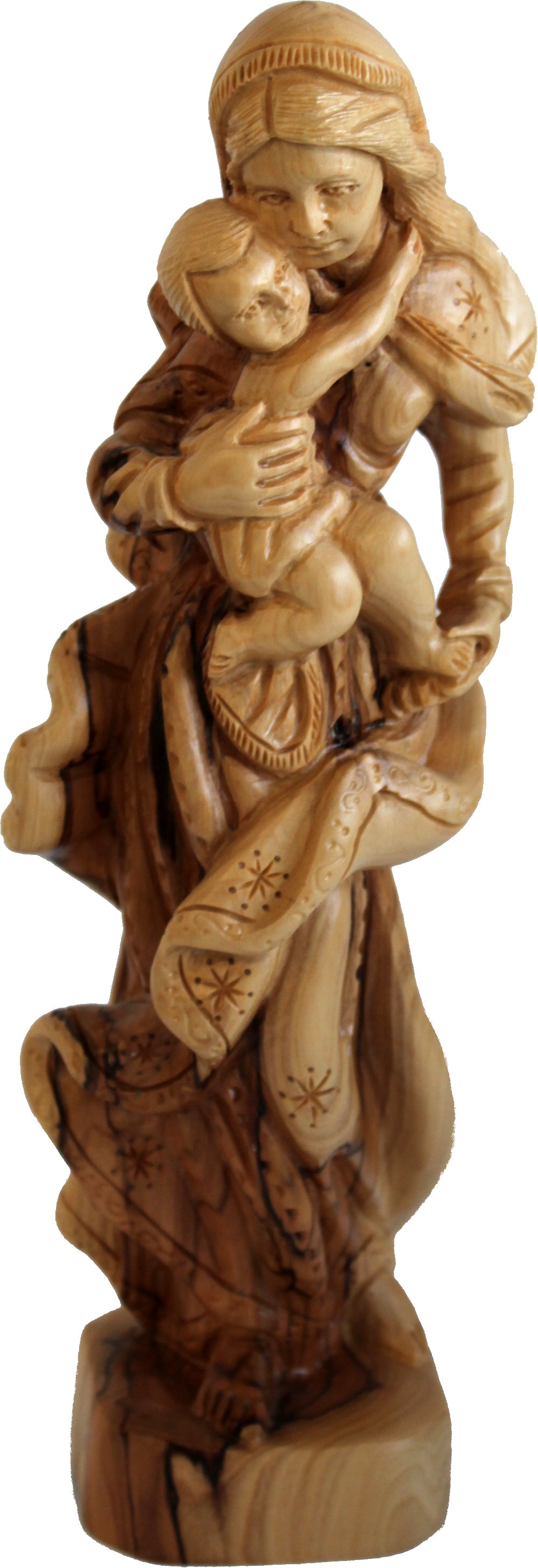  Grade A - Stand of Mary with Baby Jesus - Olivewood (27 cm or 10.5 inches)、mySite、elrpsem3k