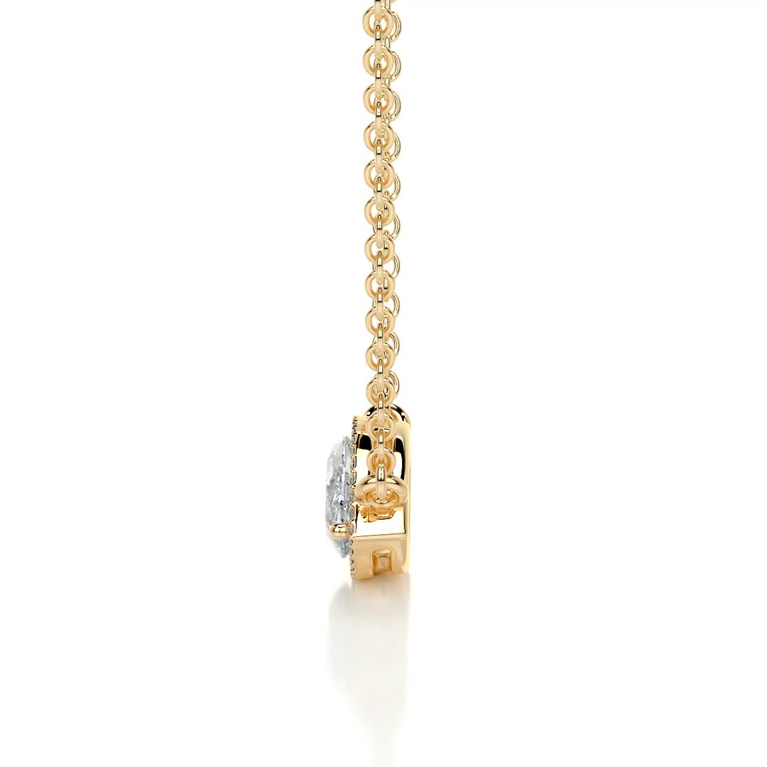 Britney Moissanite & Diamonds Necklace -18K Yellow Gold、mySite、hinf8tx79