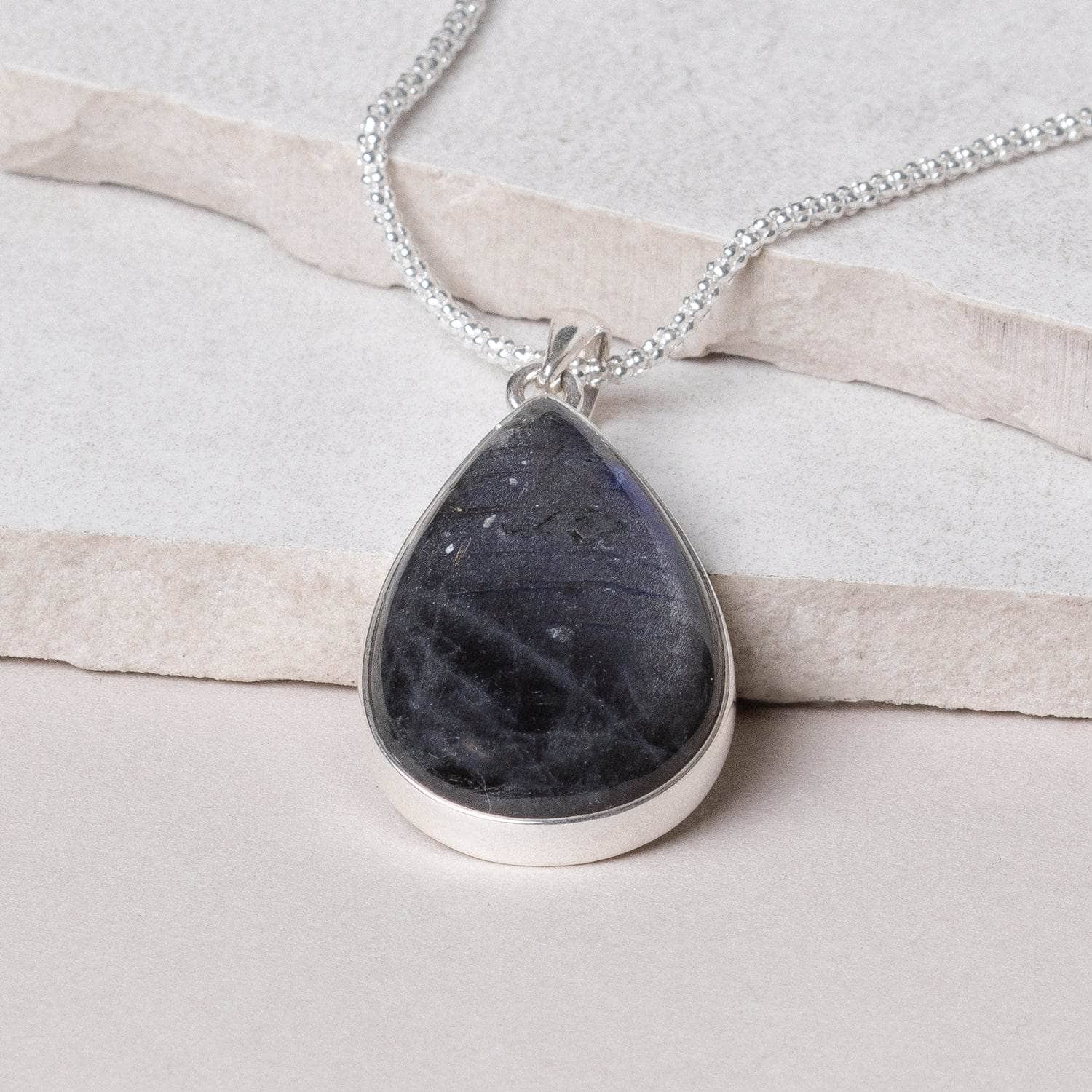 Genuine Labradorite Teardrop Pendant Necklace、mySite、hinf8tx79