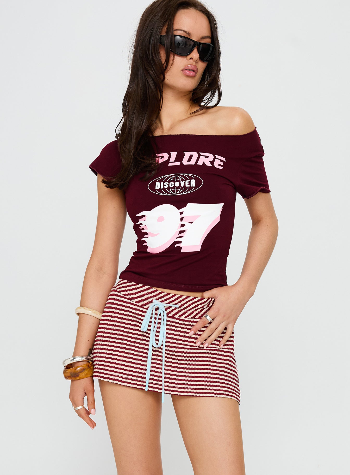 Bexi Textured Skort Red / White Stripe、mySite、solidvoid