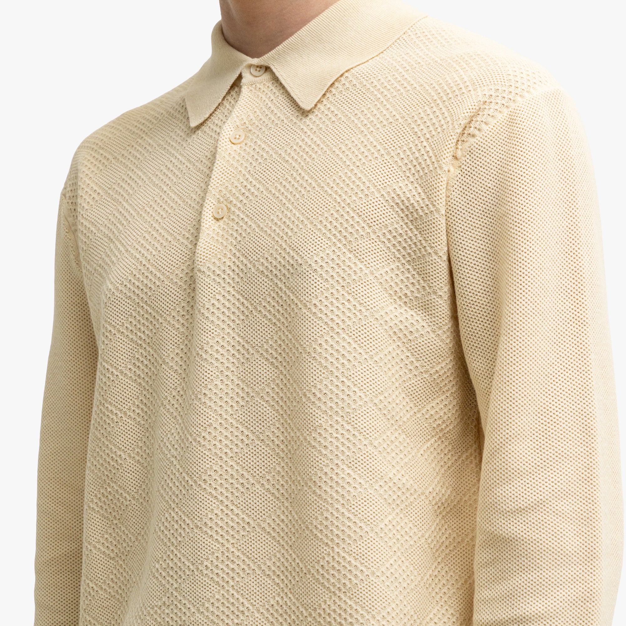  BEAMS PLUS Knit Polo Diamond Off White、mySite、merchandisen