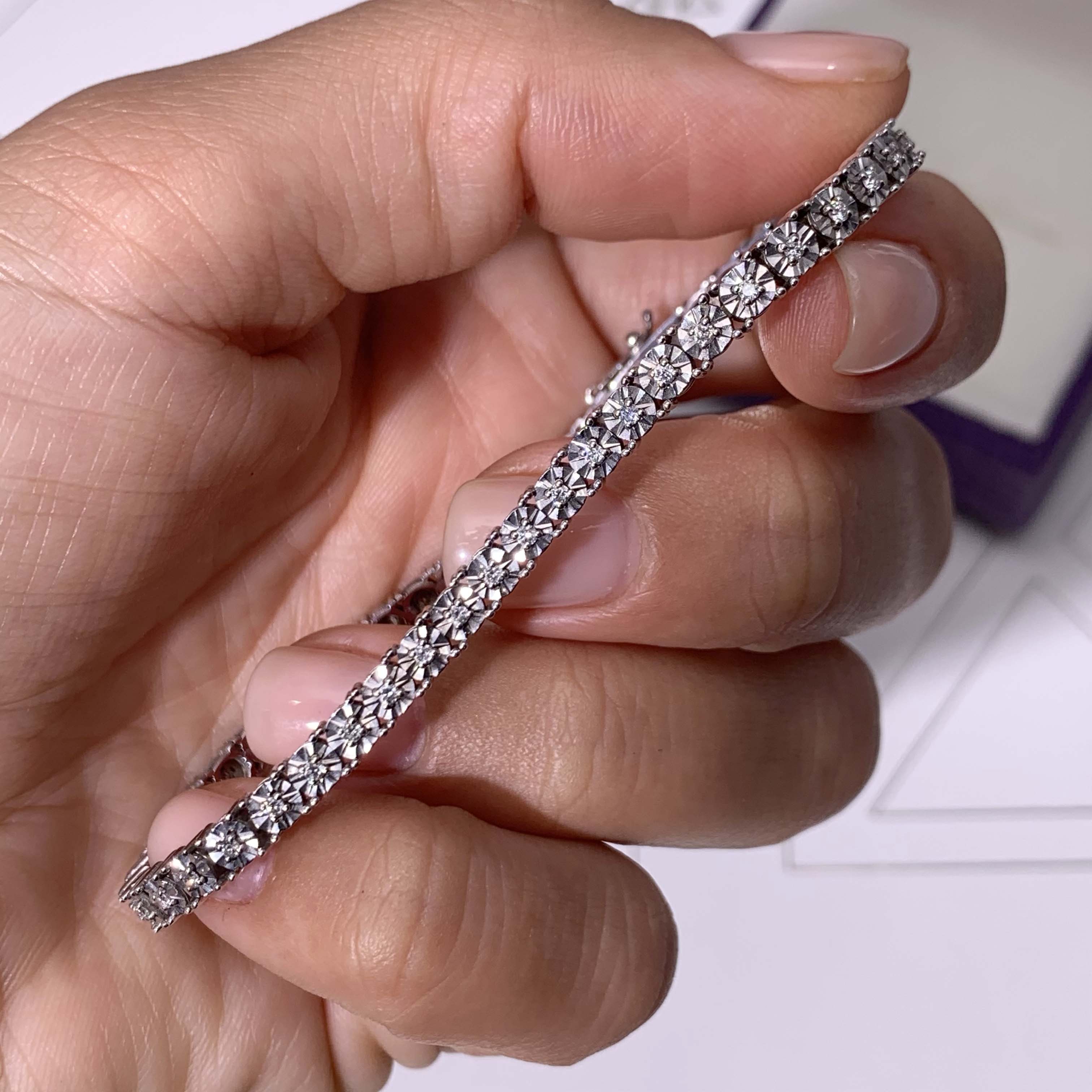 Ingrid Tennis Diamond Bracelet (0.75 Carat) -18K White Gold、mySite、hinf8tx79